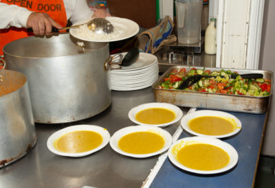 Bowls of soup at Open Door